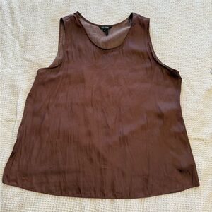 Nic & Zoe Sleeveless Silky Top with back overlap Black Raspberry color